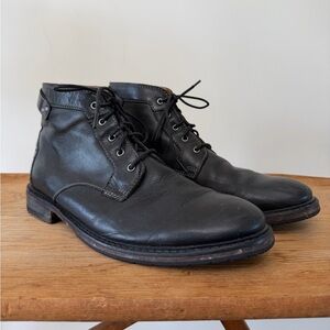 Clarks SMART Clarkdale Bud Black Burnished Lea Lace Up Boots Shoes Men’s US 11